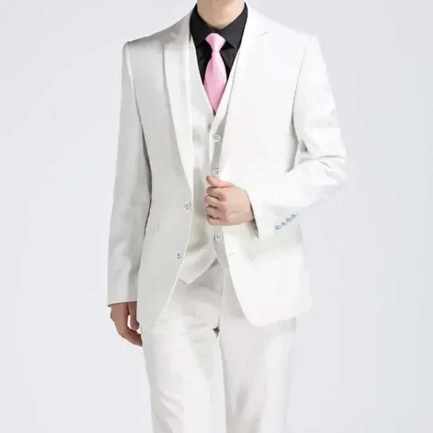 Men’s Three-Piece Suit — Single Button Closure