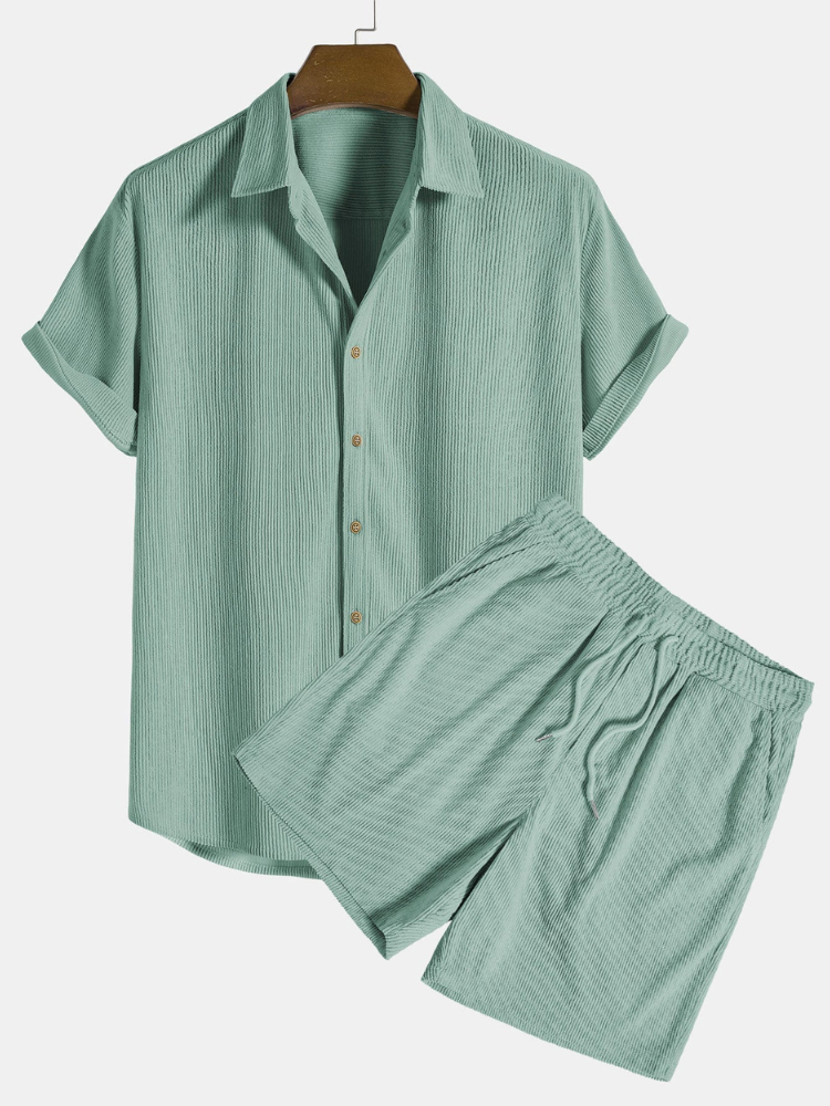 Miles | Men’s Set | Corduroy Shirt & Shorts Summer Co-ord