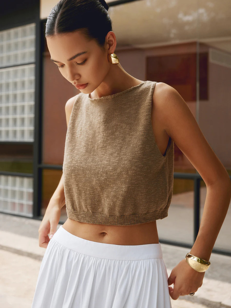 Mina | Women’s Tank Top | Cotton Blend Cropped Basic