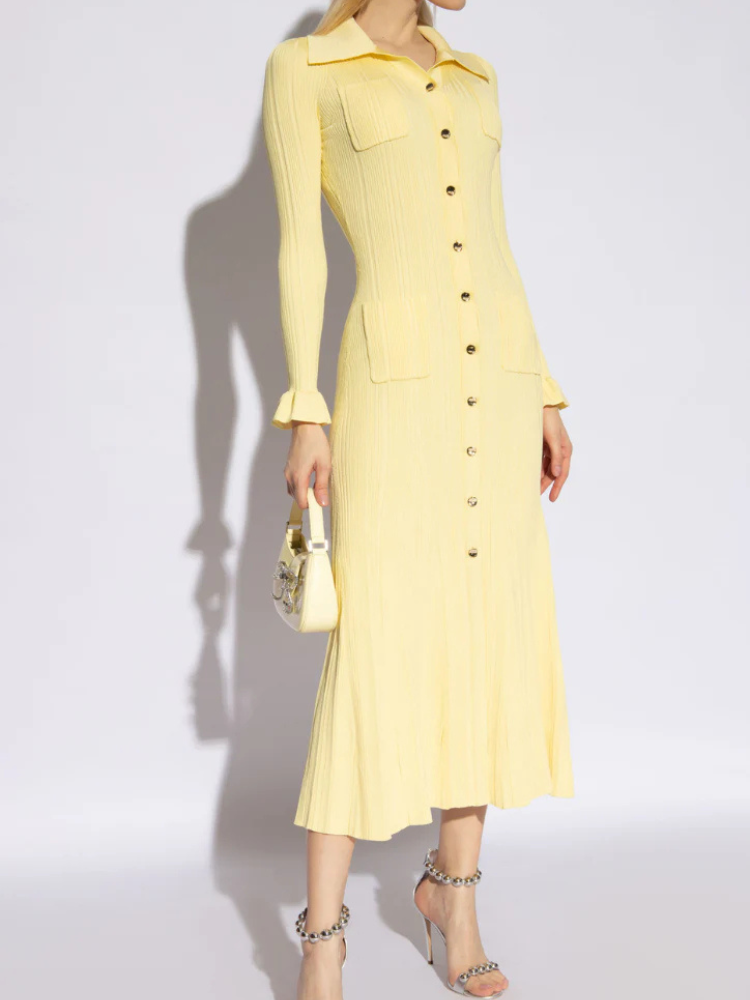 Mirae | Women’s Knit Midi Dress | Pleated