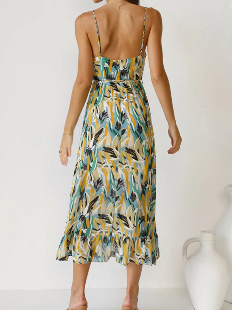 Mirella | Women’s Dress | Colorful Midi Vibrant Flowy