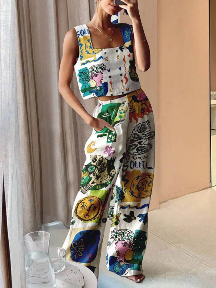 Naya | Women’s Printed Tank Set | Relaxed Fit