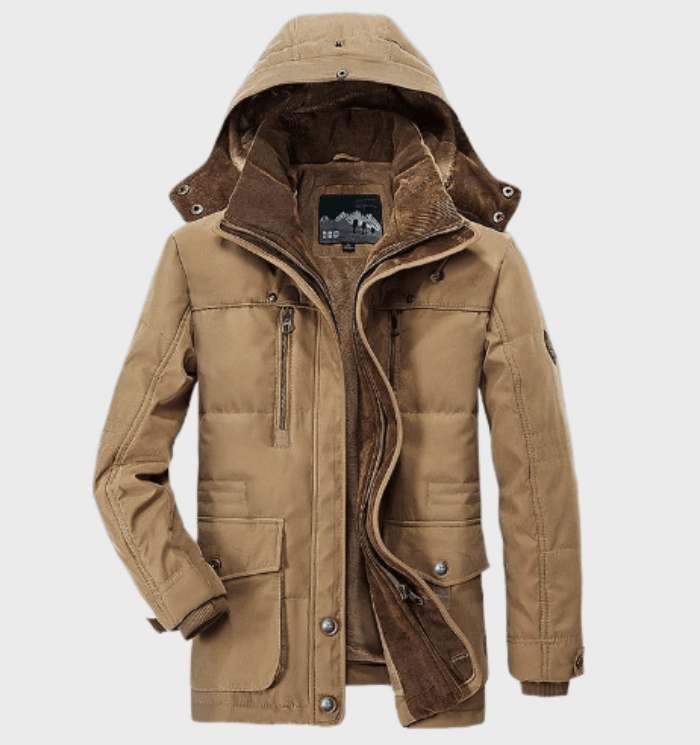 Men’s Winter Hooded Thick Jacket - Deep Pockets