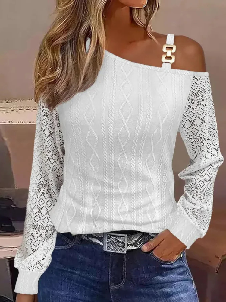 Nerina | Women’s Diagonal Shoulder Blouse | Modern & Sophisticated