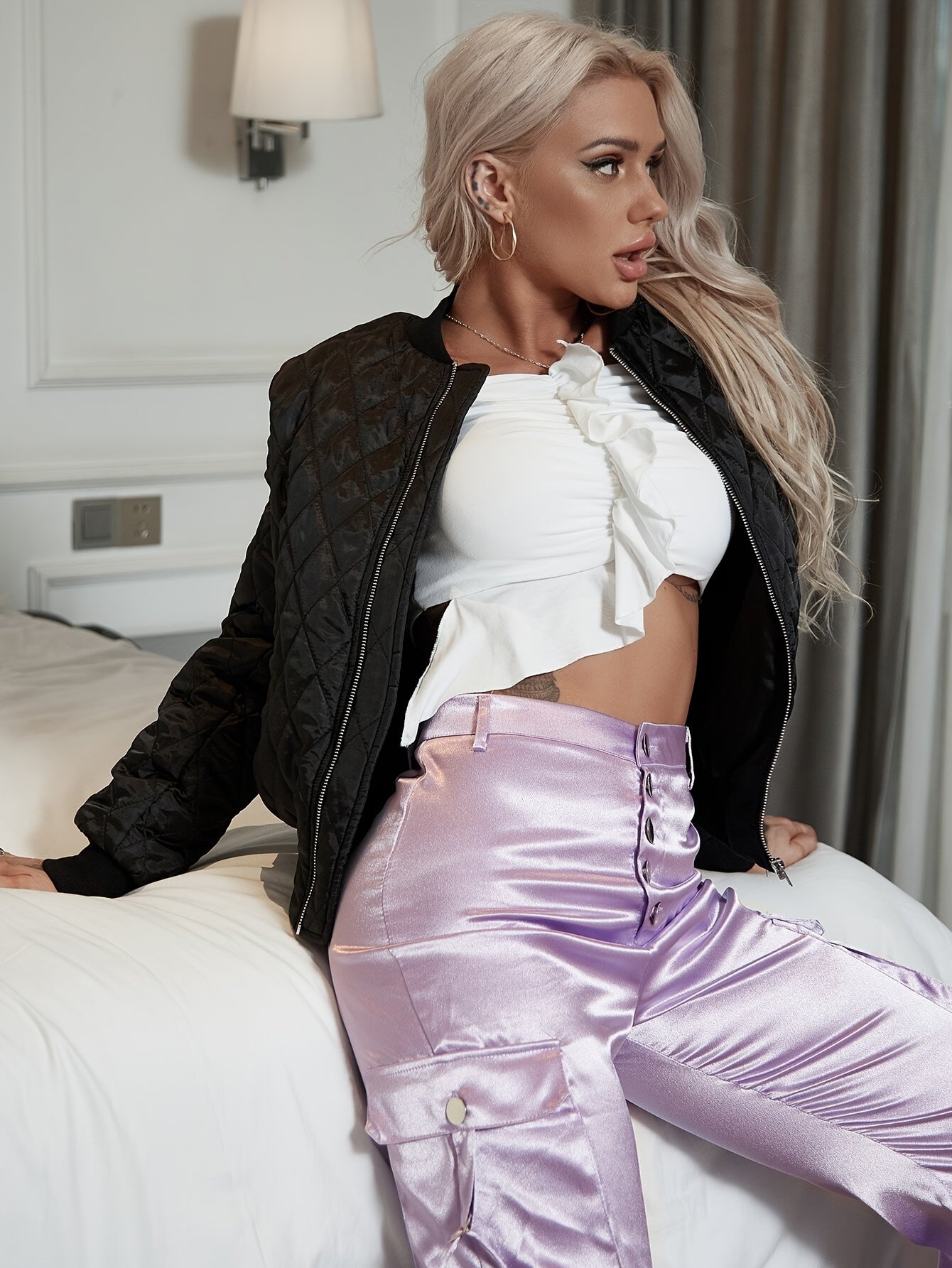 Zarelle – Women’s Zip Front Quilted Jacket