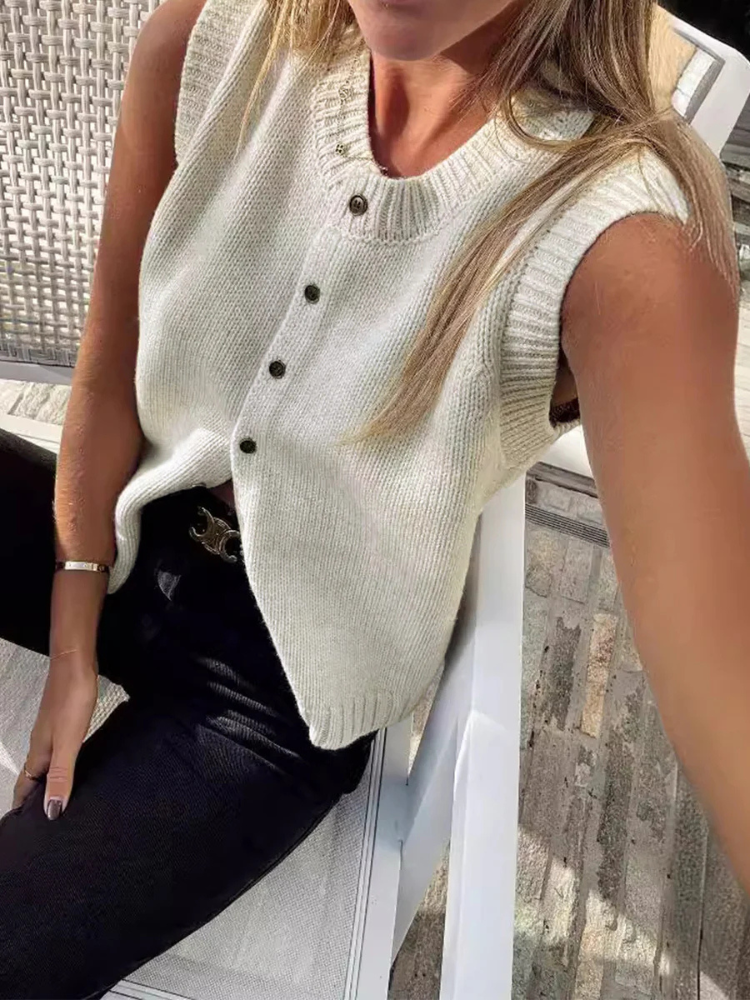 Nola | Women’s Sweater Vest | Casual Button Up Knit