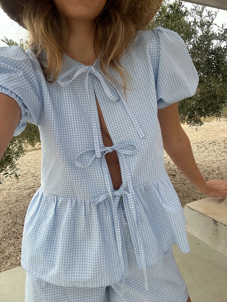 Nora | Women’s Gingham Pajama Set