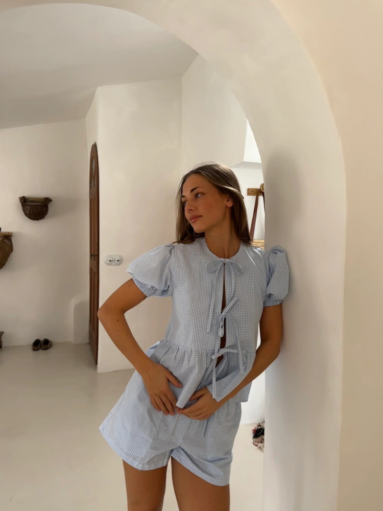 Nora | Women’s Gingham Pajama Set
