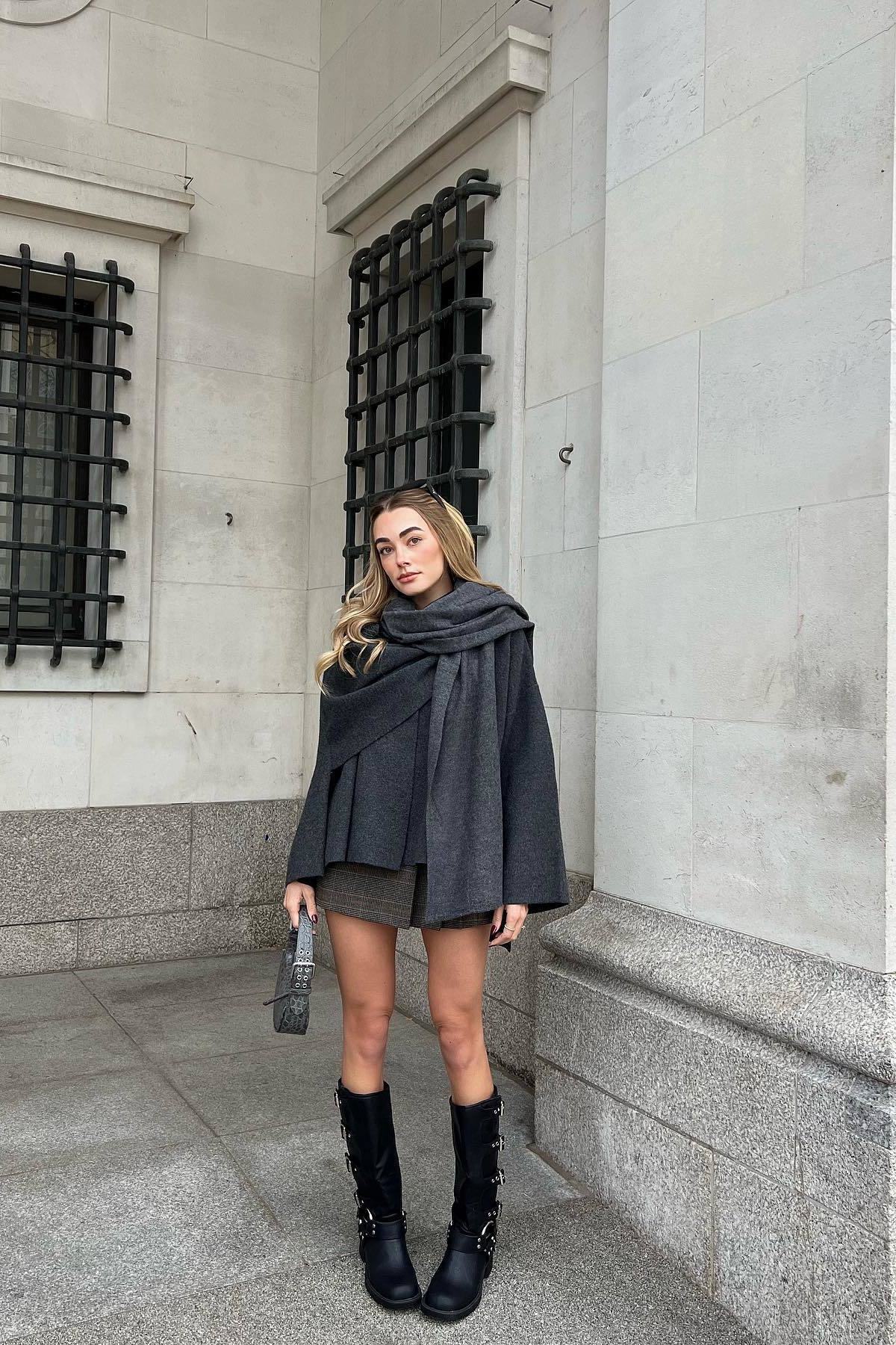 Women’s Faux Leather Cape | Chic & Elegant | Oversized Hooded Design