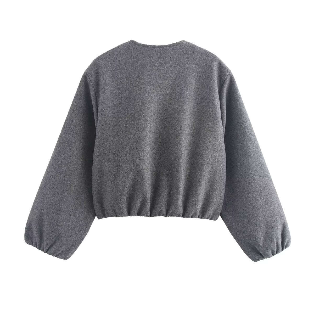 Valenciann - Chaqueta bomber para mujer con cuello alto y bolsillos laterales