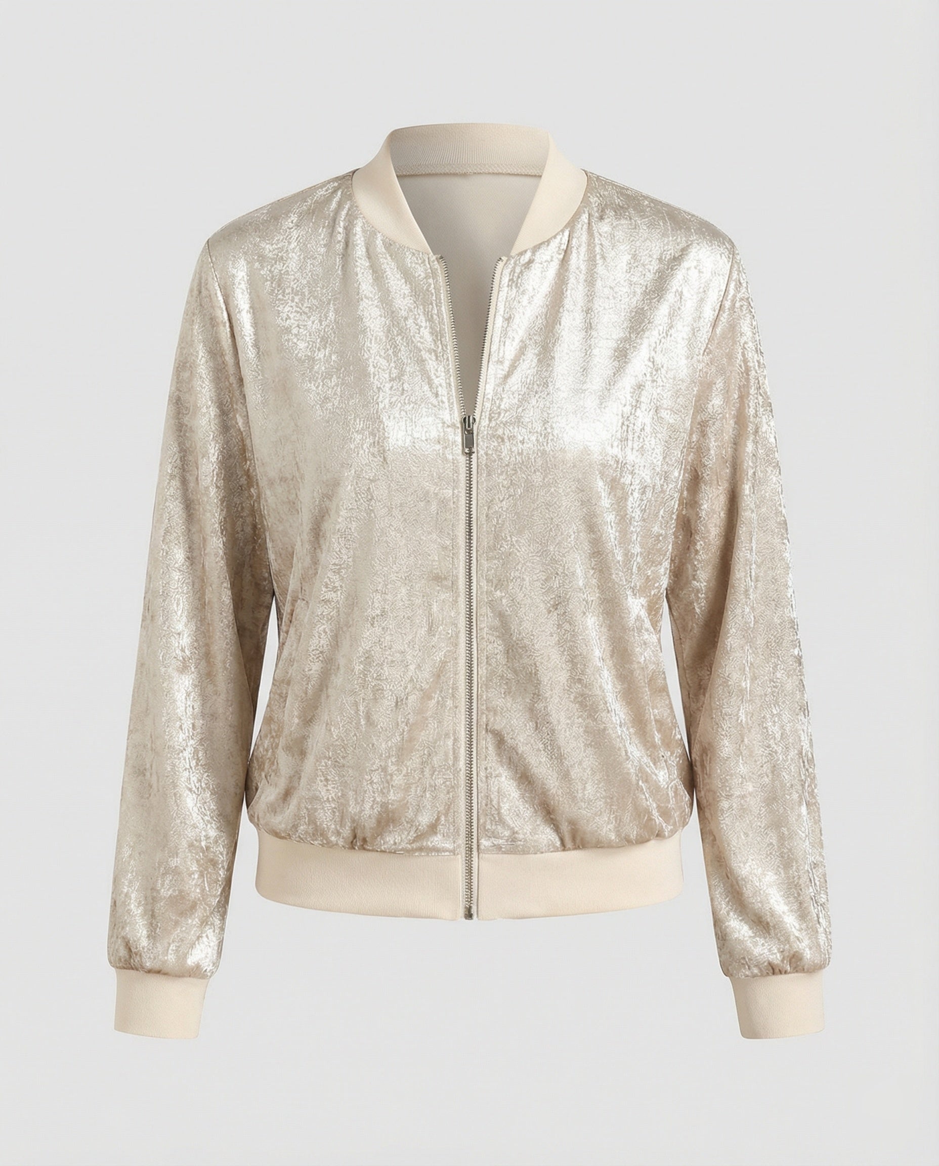 Almira - Shiny Womens Bomber Jacket With Zip