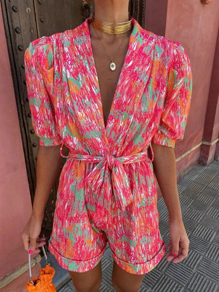 Raya | Women’s Jumpsuit | Colorful Belted Design