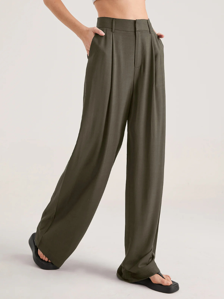 Rheya | Women’s Trousers | Oversized High Waisted Pleated