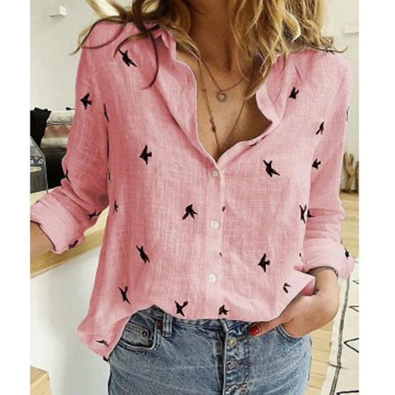 Women's Everyday Blouse  Short sleeves - Button fastening at the front