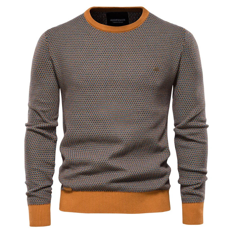 Caelen – Men’s Knit Sweater with Geometric Pattern