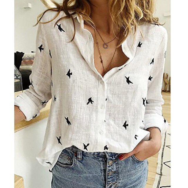 Women's Everyday Blouse  Short sleeves - Button fastening at the front