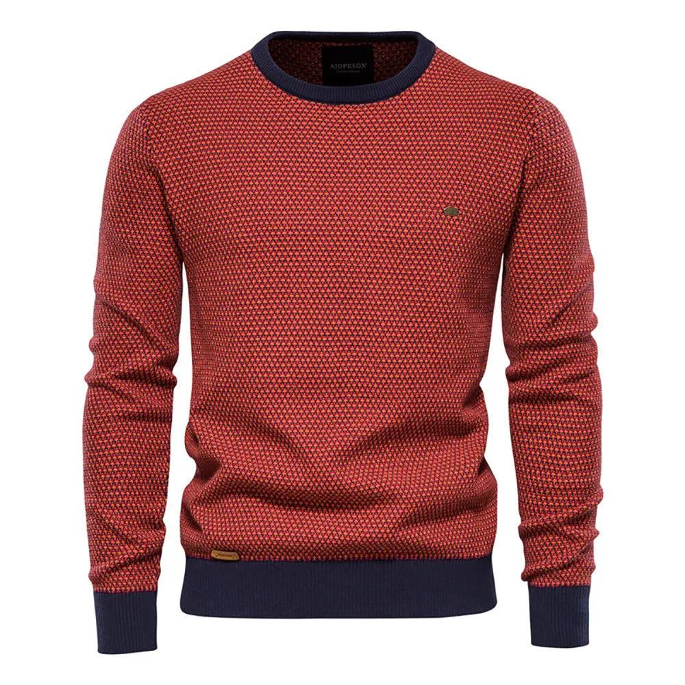 Caelen – Men’s Knit Sweater with Geometric Pattern