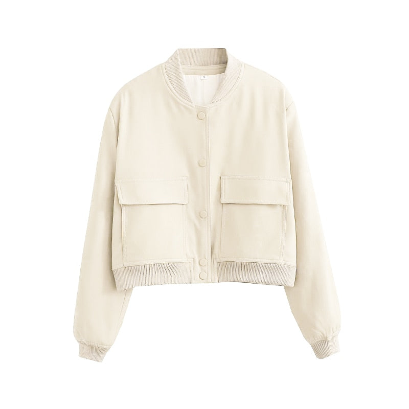 Ellie – Women’s Cropped Jacket With Pockets