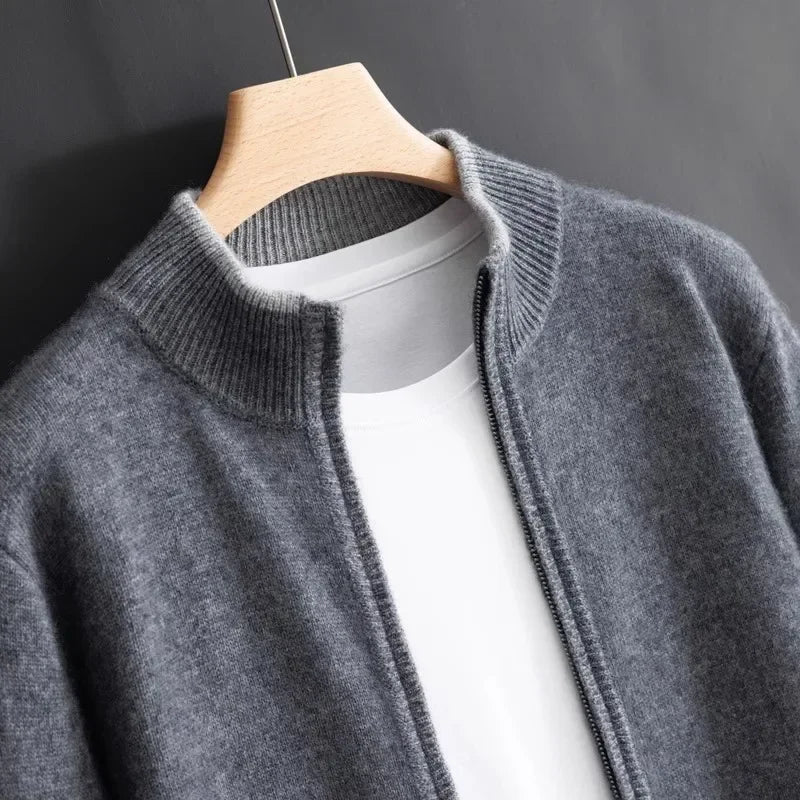 Caevan – Cardigan da uomo in cashmere con cerniera