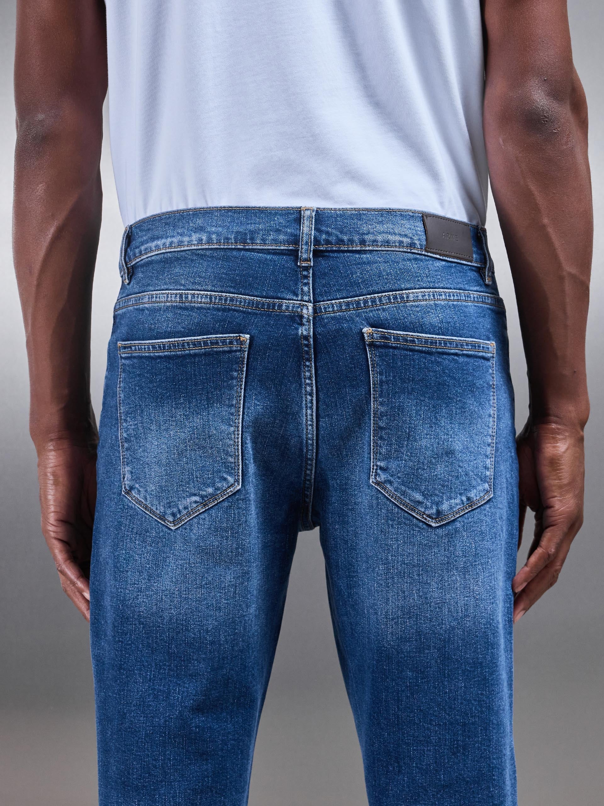 Men’s Jeans - Narrow Leg Cut Mid Blue