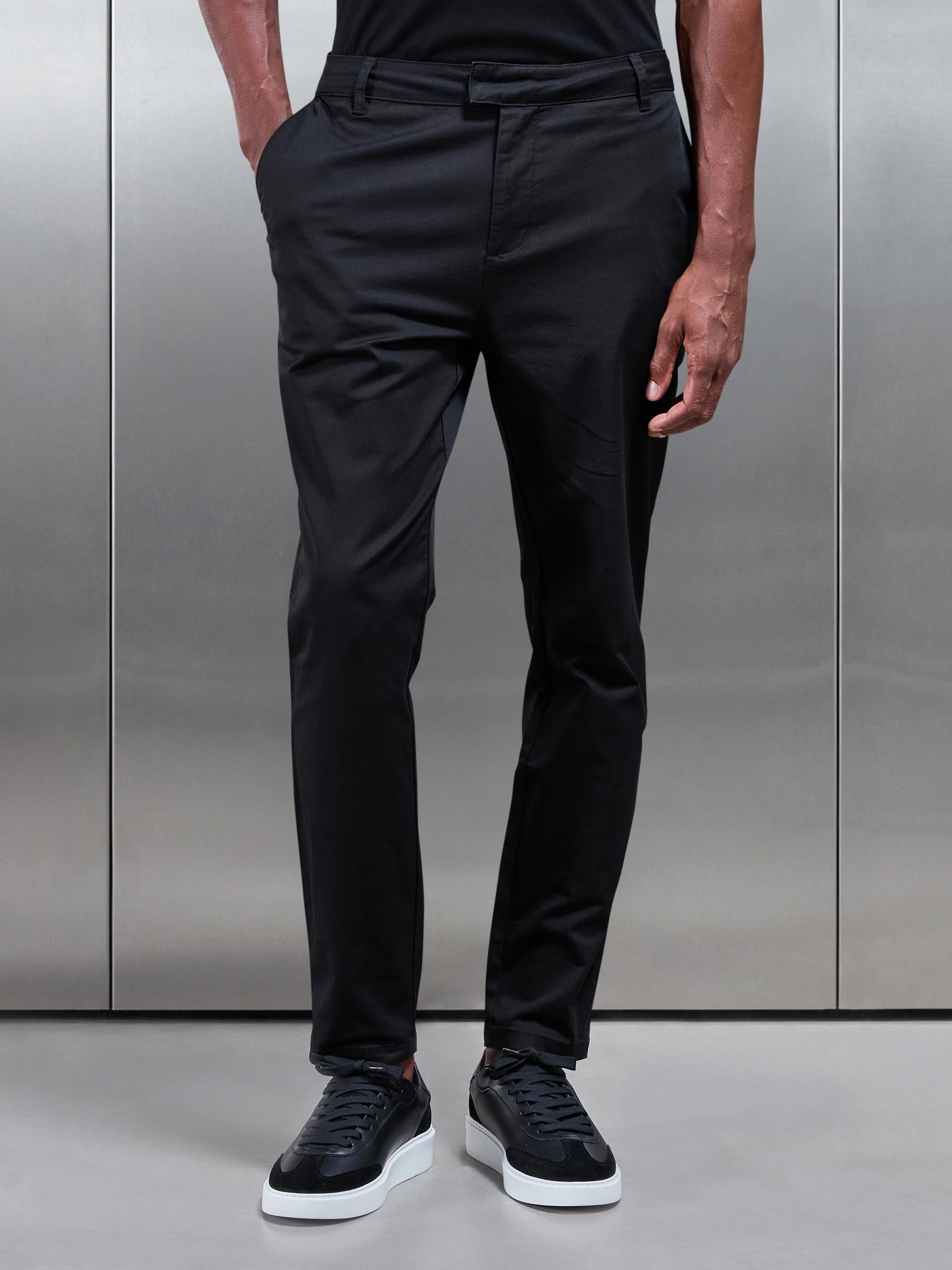 Men's Slim Fit Chino Pants – Black Design