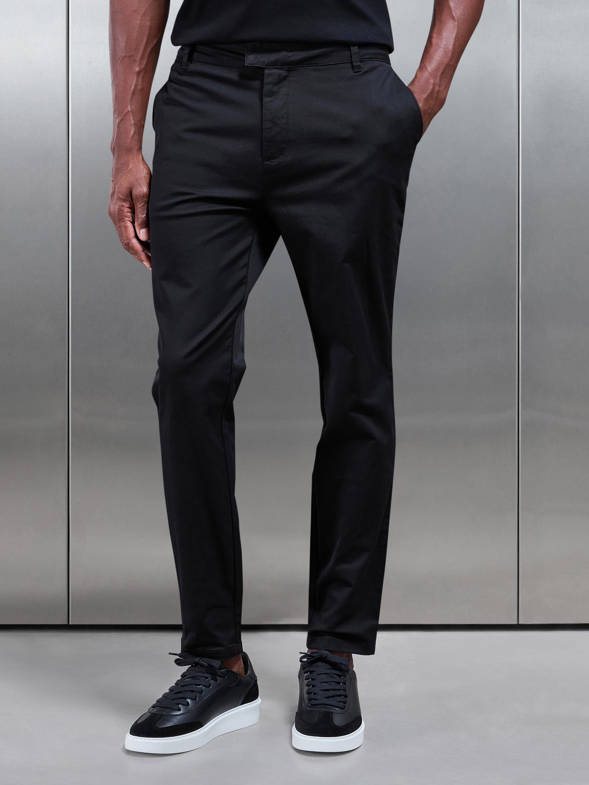 Men's Slim Fit Chino Pants – Black Design