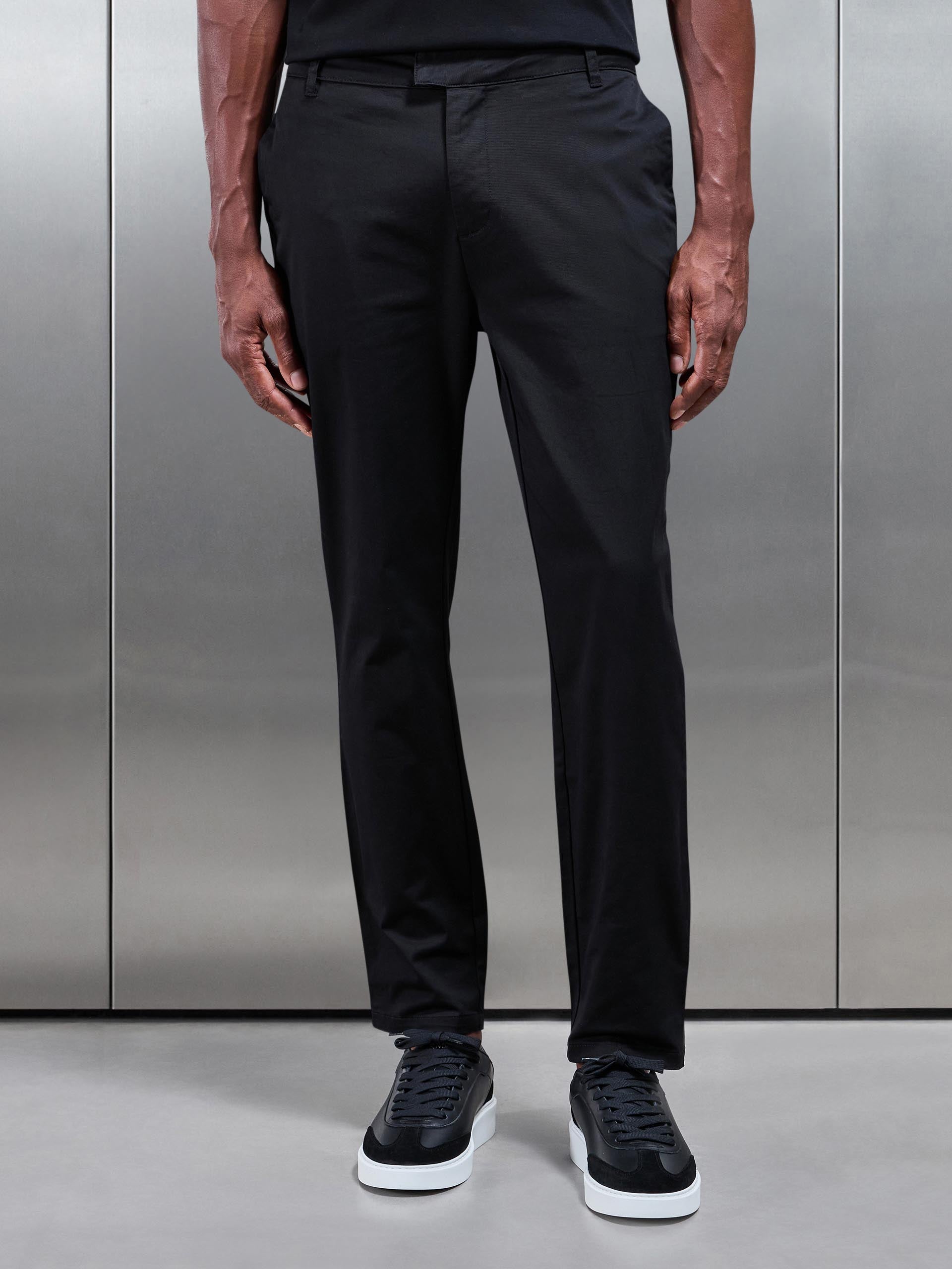 Men's Slim Fit Chino Pants – Black Design