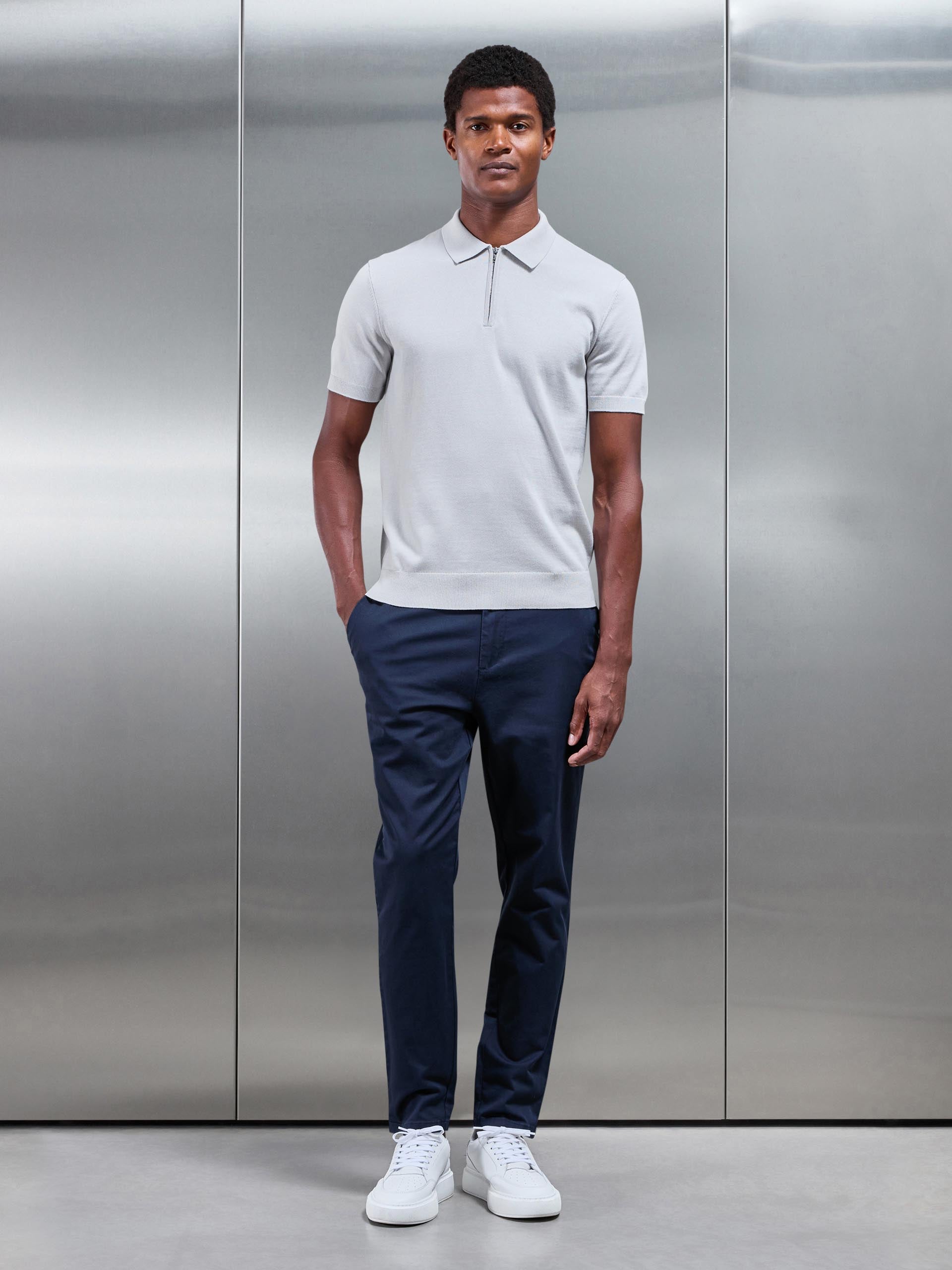 Men's Slim Fit Chino Pants – Navy Blue Design