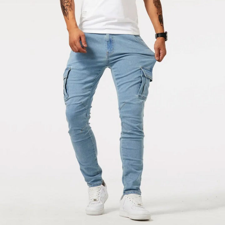 Men's Cargo Jeans – Straight Leg Trousers