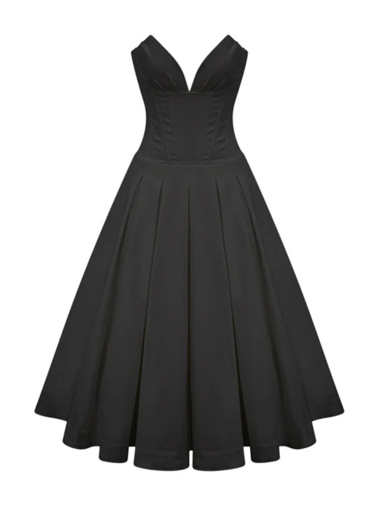 Selene | Women’s Midi Dress | Off-Shoulder Corset