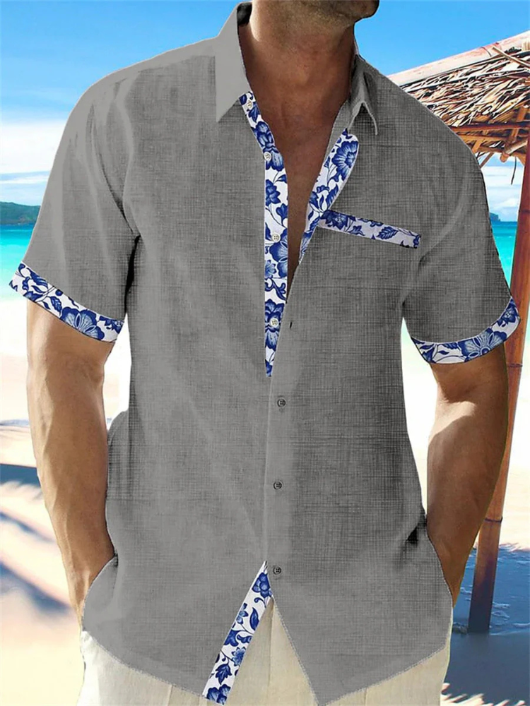 Silas | Men’s Linen Shirt | Patterned & Breathable