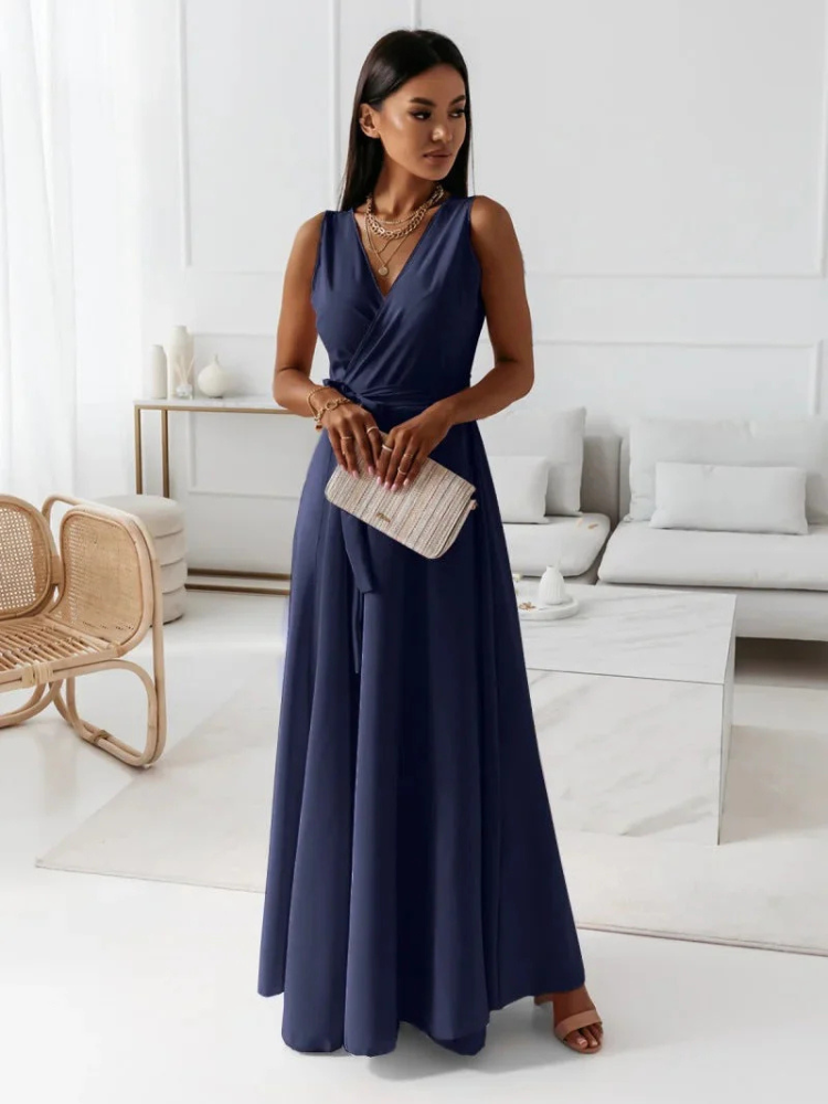 Solène | Women’s Midi Dress | V-Neck