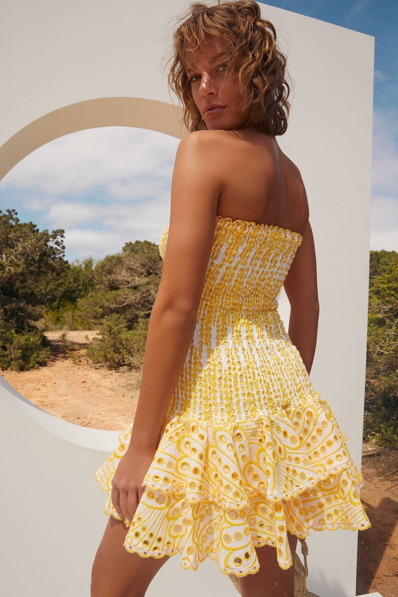 Strapless Smocked Mini Dress | Ruffle Hem | Lightweight & Chic