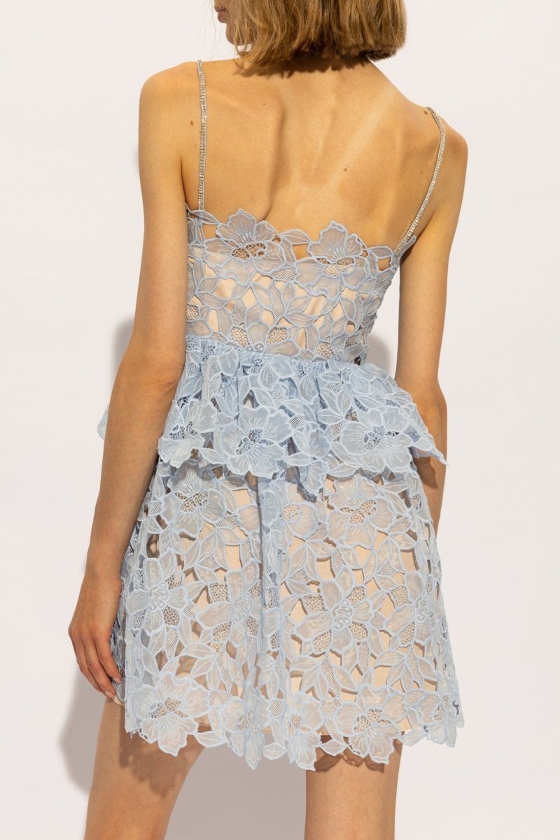 Strapless Tiered Lace Mini Dress | Feminine & Elegant | Floral Detailing