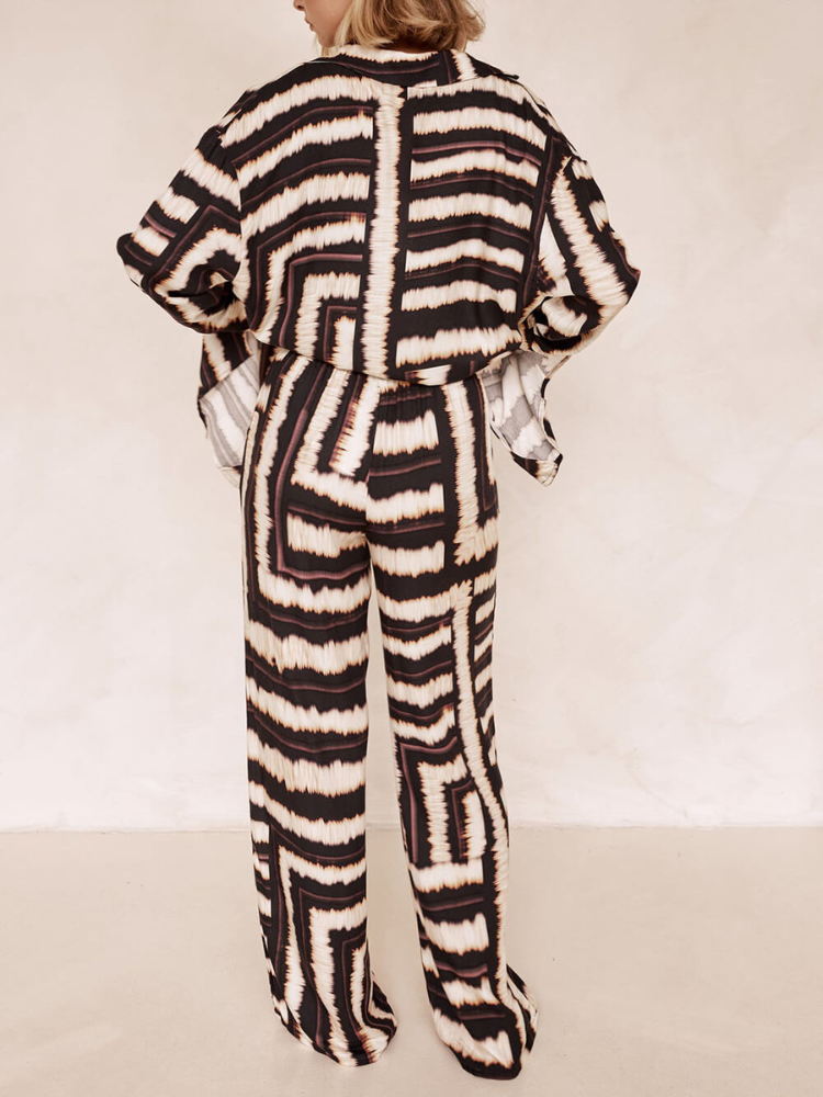 Tarin | Women’s Baggy Pants | Textured Stripe and Relaxed Fit