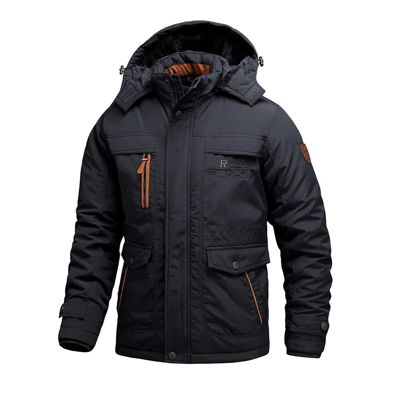 Men’s Winter Coat Tactical – Mid Length Detachable Hood