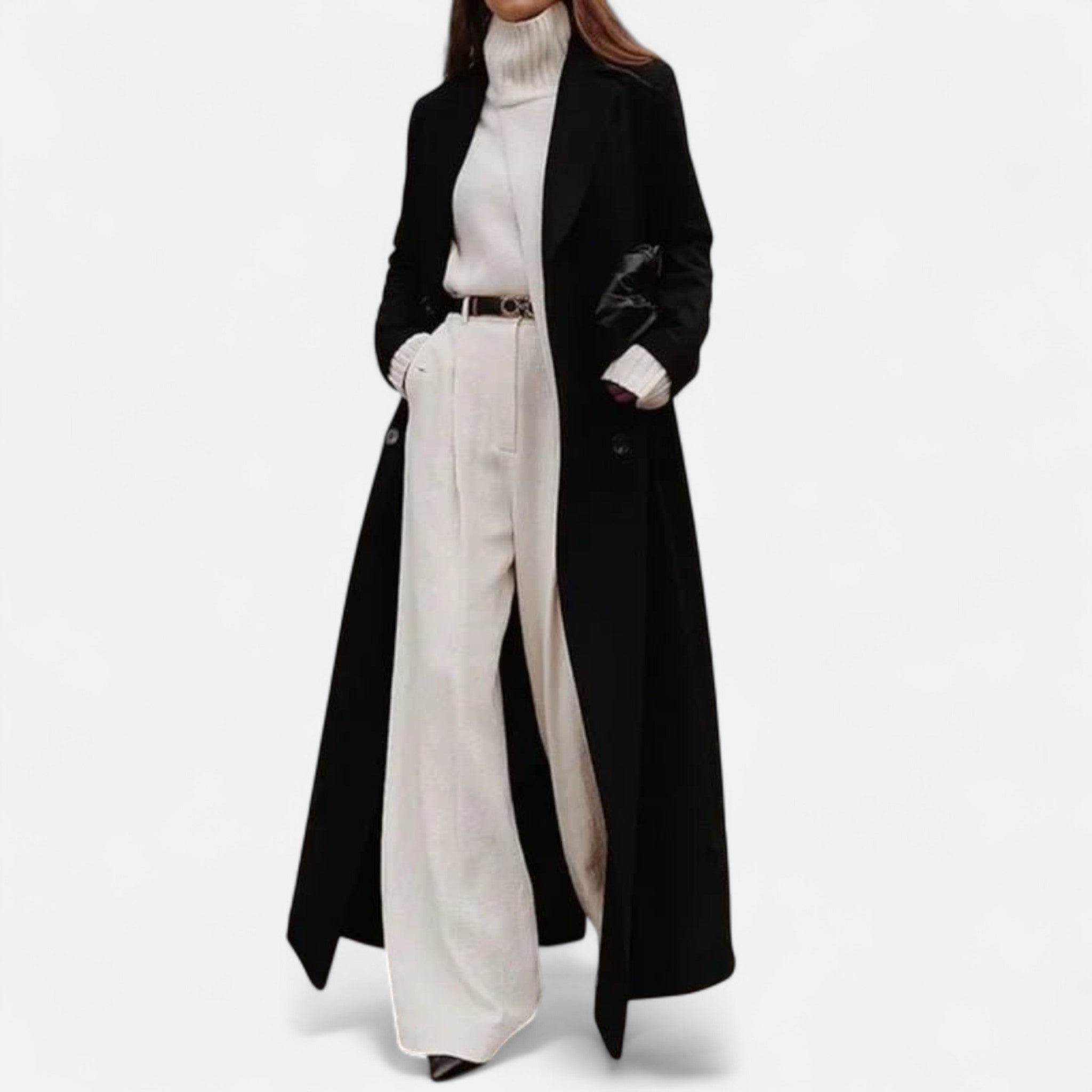 Women’s Long Maxi Overcoat - Tailored Fit in Black