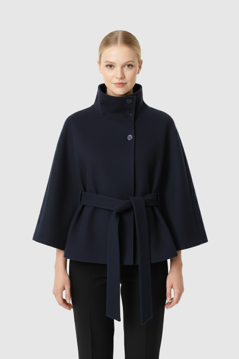 Elowen – Women’s Wool Coat with High Collar