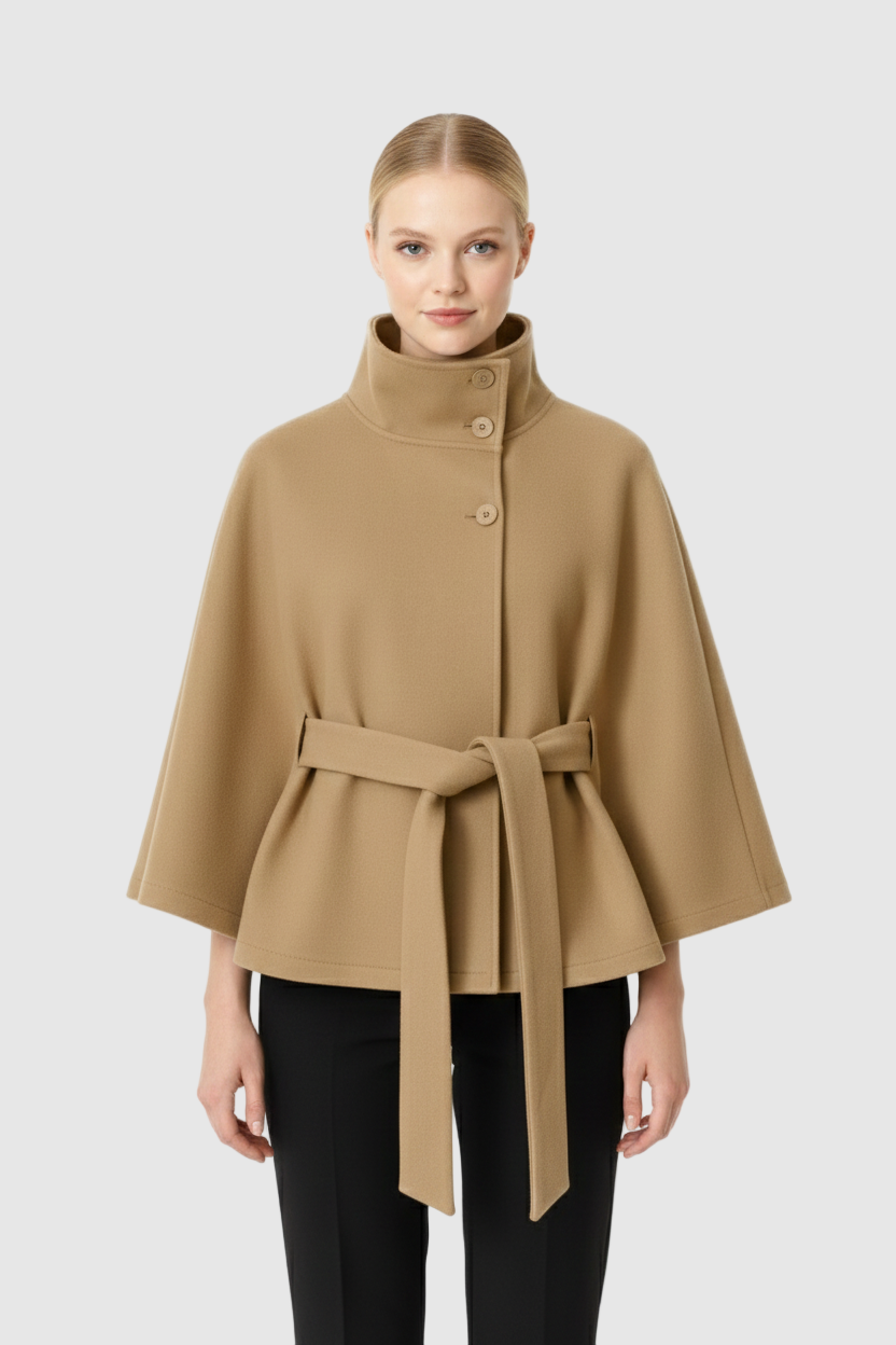 Elowen – Women’s Wool Coat with High Collar