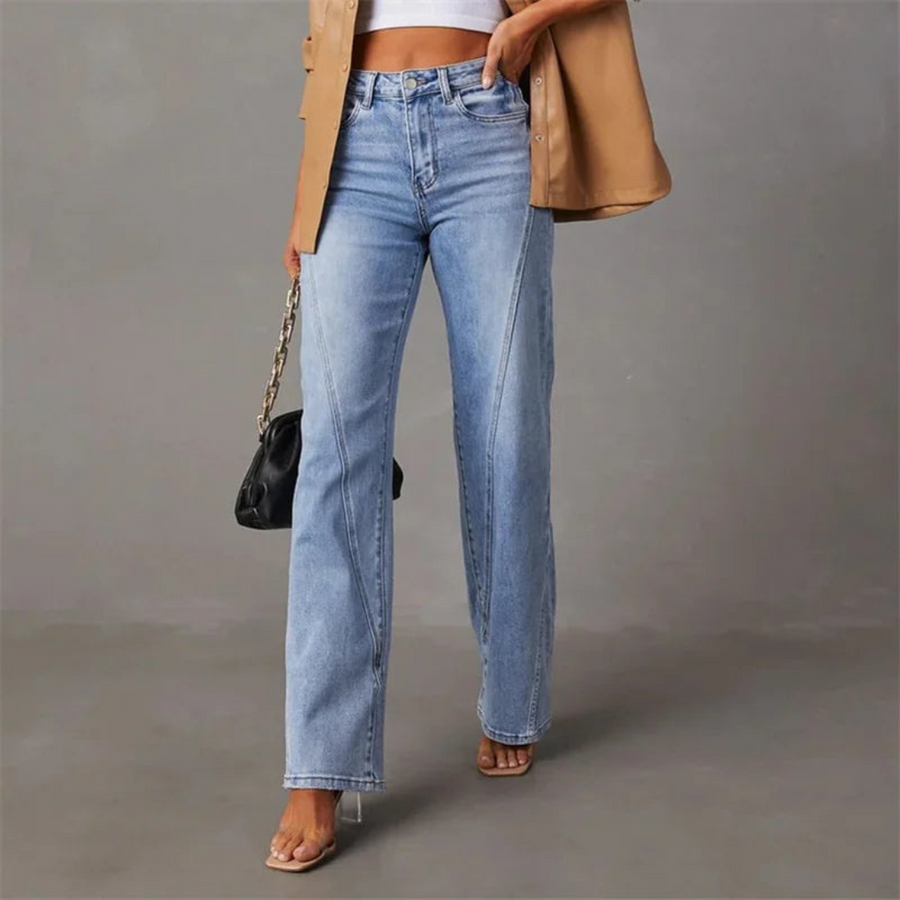Elvarin – Women’s High Waist Wide Leg Vintage Jeans