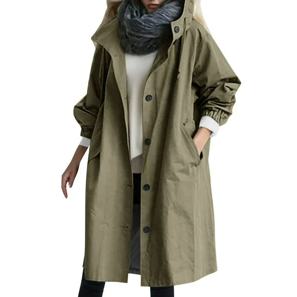 Women's raincoat | Long with hood