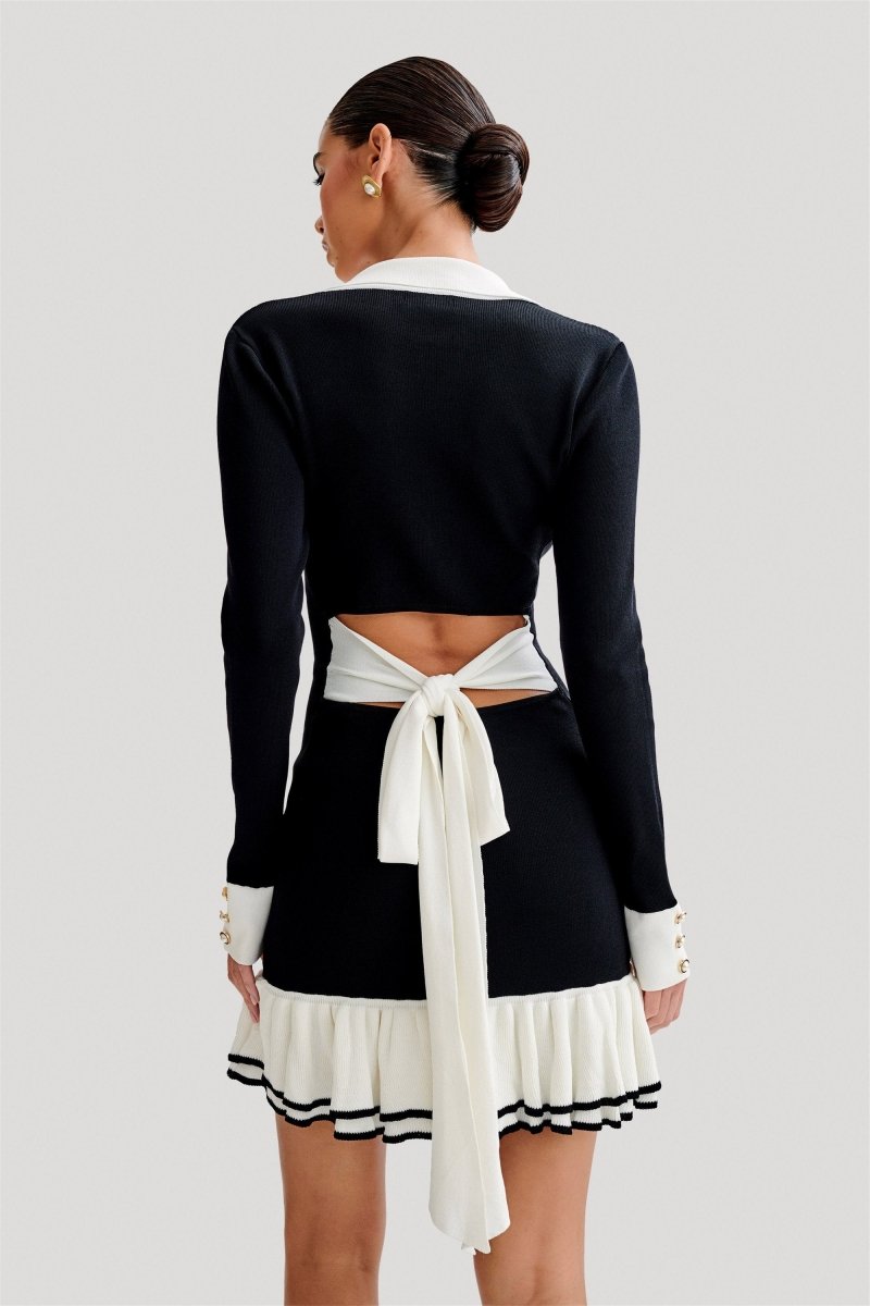 Black & White Mini Dress | Preppy Chic | Elegant & Timeless