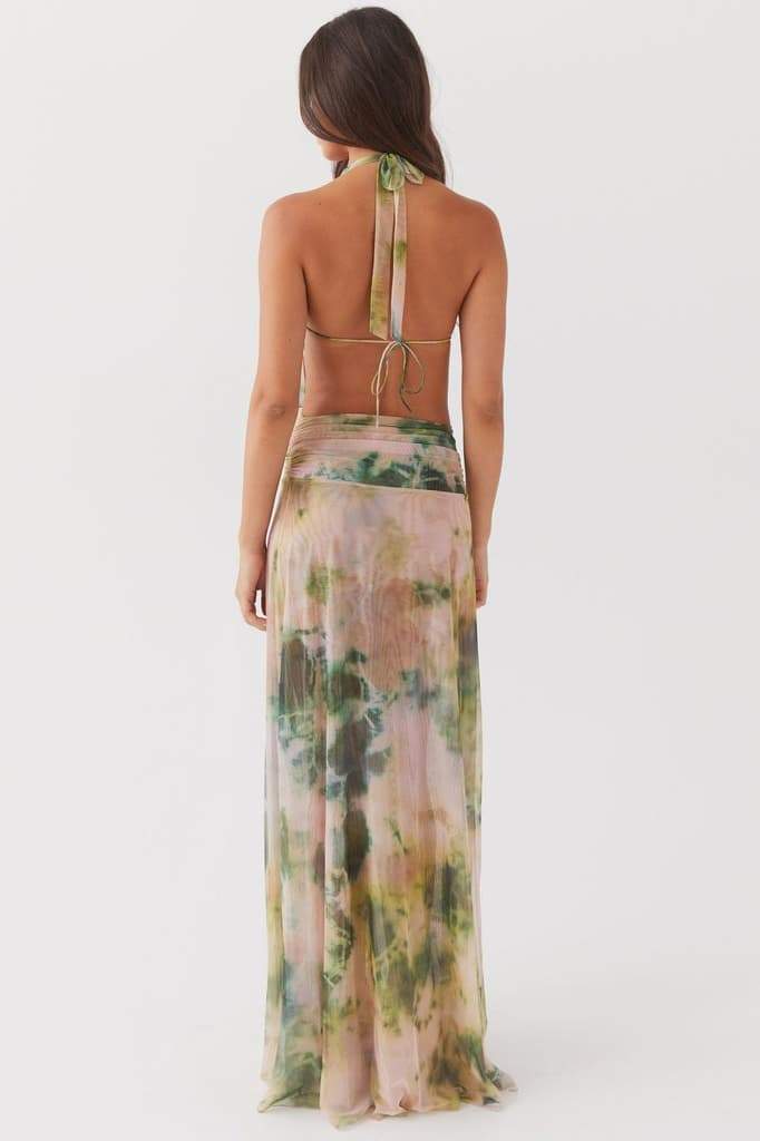 Watercolor Halter Maxi Dress | Flowy & Elegant | Perfect for Summer