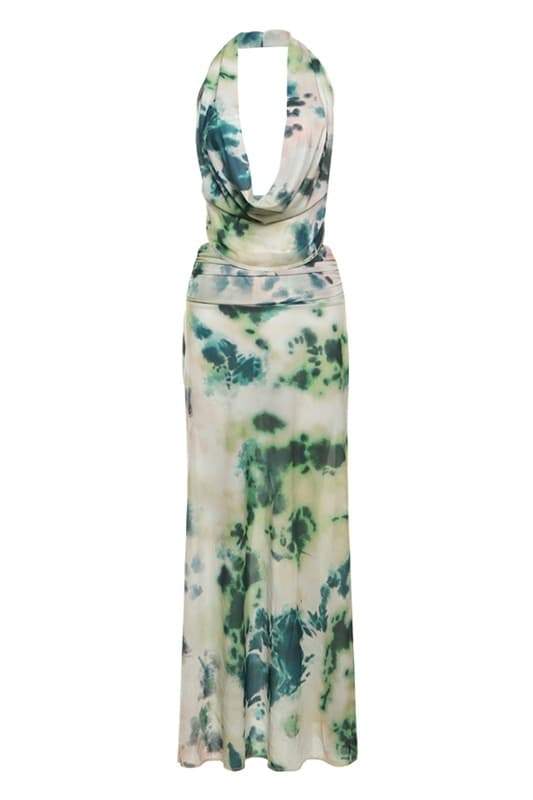 Watercolor Halter Maxi Dress | Flowy & Elegant | Perfect for Summer