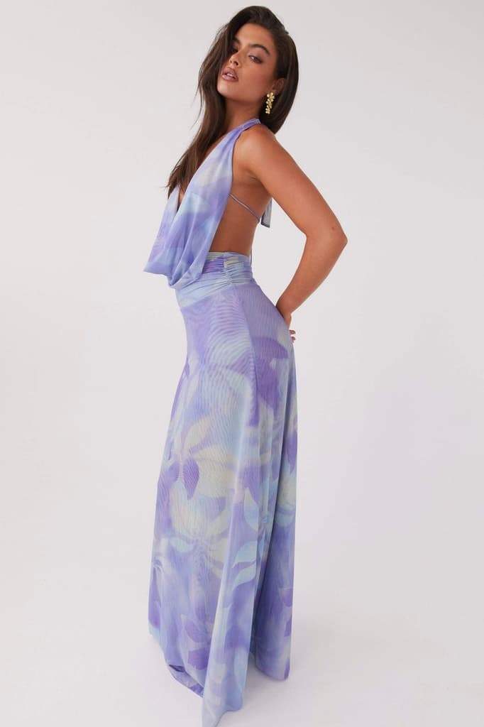 Watercolor Halter Maxi Dress | Flowy & Elegant | Perfect for Summer