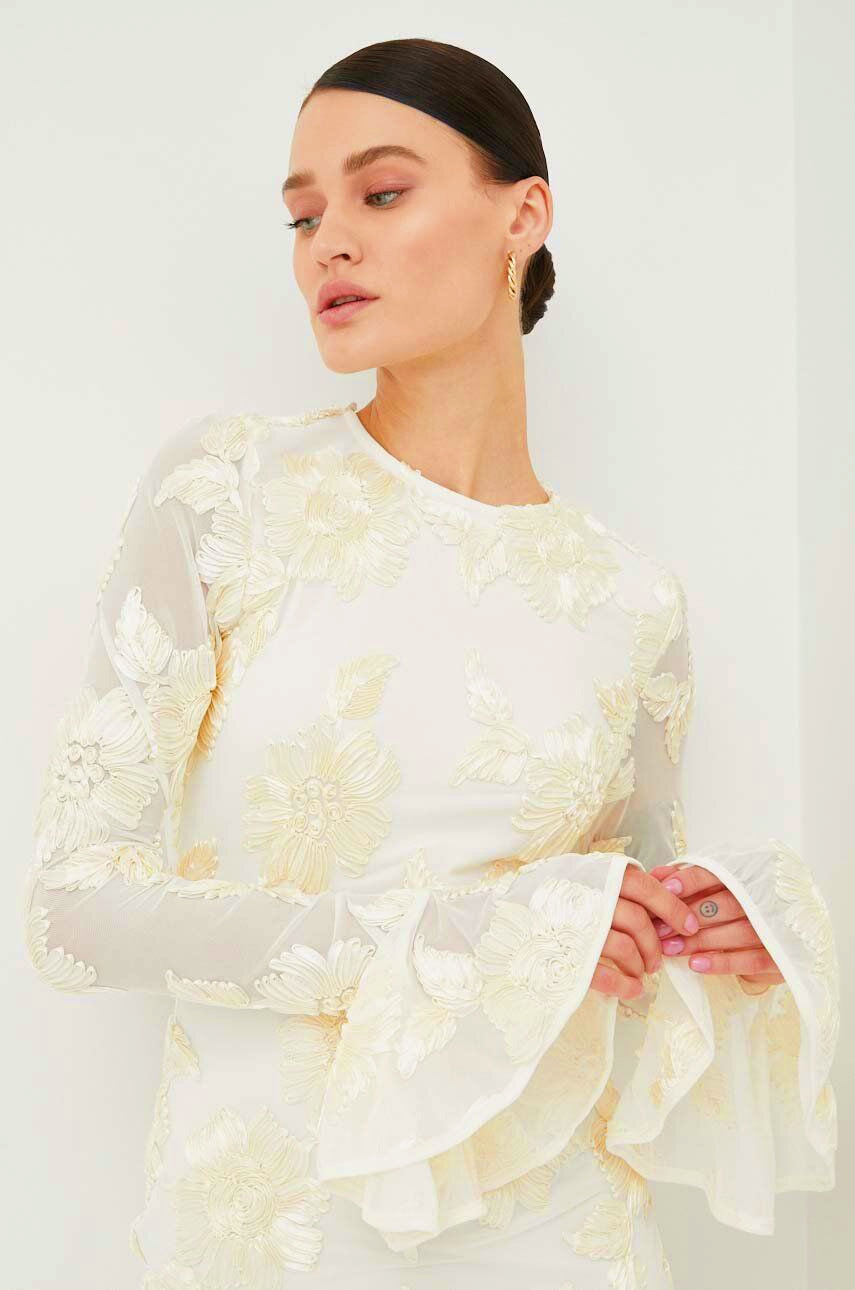 Floral Jacquard Mini Dress | Elegant & Modern | Open Back