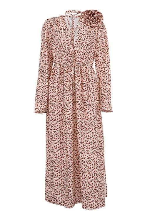 Long-Sleeve Maxi Dress | Elegant | Waist Tie Detail