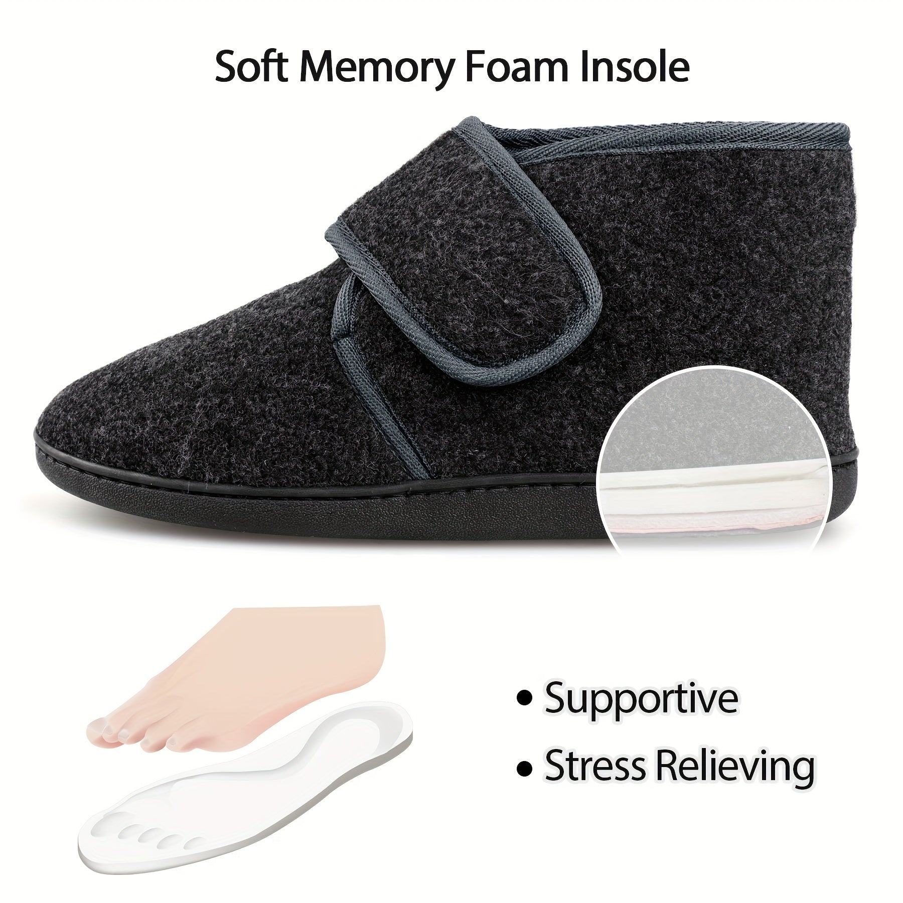 Men's slippers with a strong strap - around the ankle