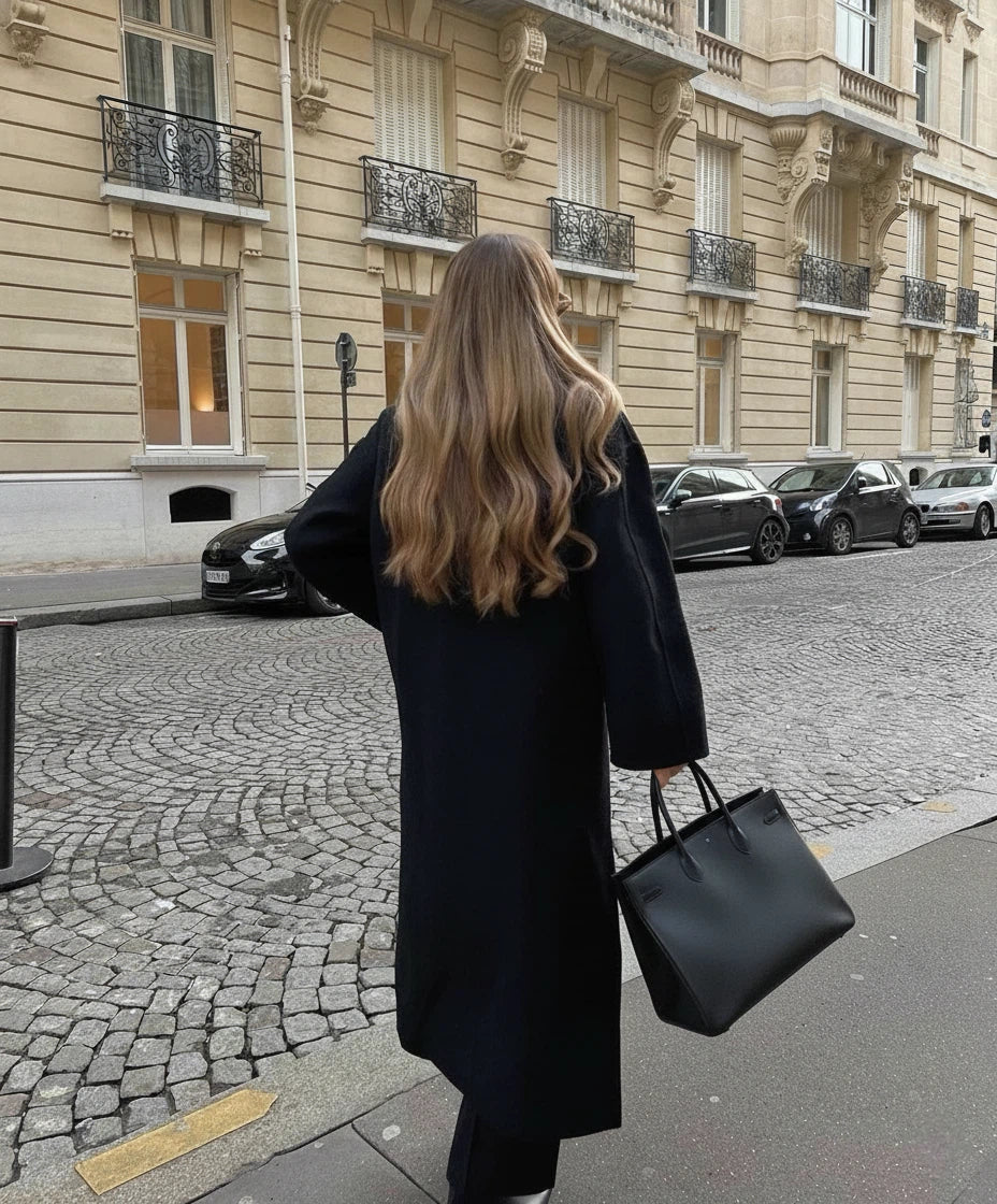 Elvoura – Women’s Double-Breasted Maxi Coat