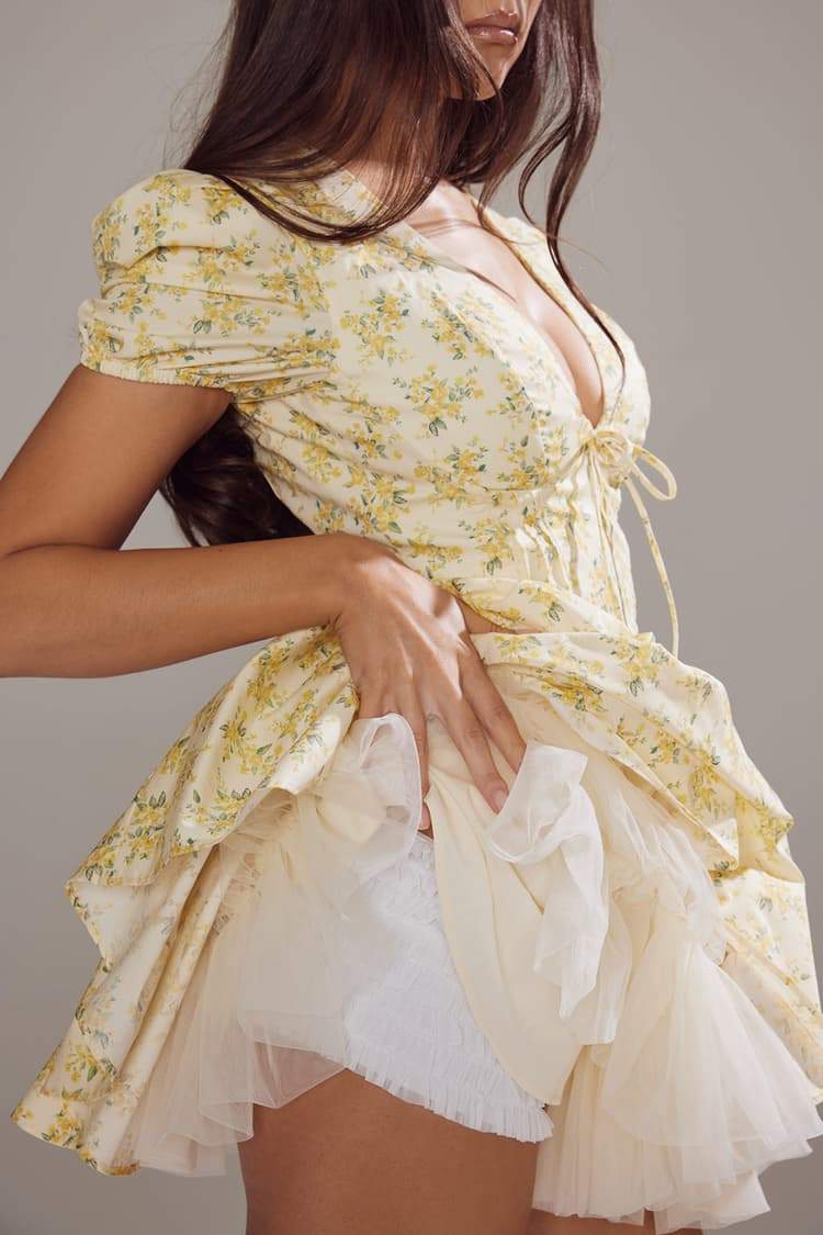 Floral Mini Dress | Puff Sleeves | Romantic & Playful